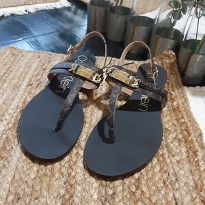 Sale! Calvin Klein Brown thong sandals